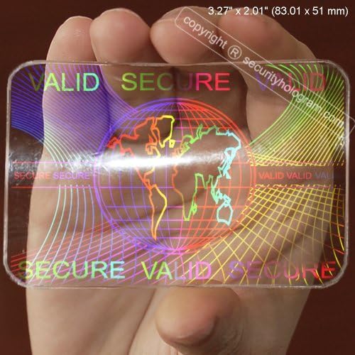5 ID Cards Security Hologram Overlay Stickers with Micro Secure Technology SHID-08 "Secure Globe Map"