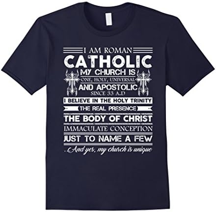 Men's Catholic Tee Shirts - Catholic Cloth Large Navy