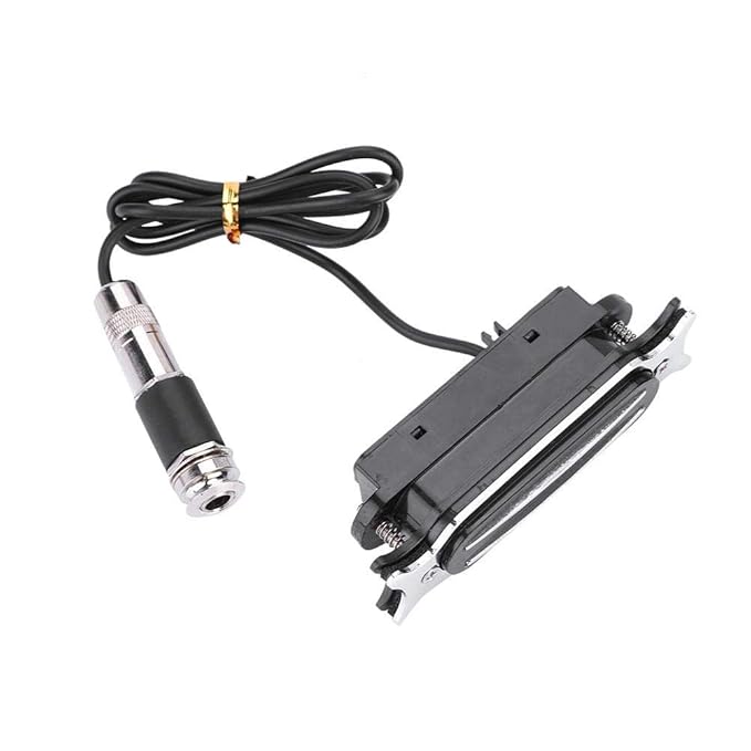 Dilwe Adjustable Timbre Dual-Rail-Schallloch-Tonabnehmer für akustische Gitarren