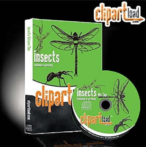 clipartload Vektorgrafiken f. Schneideplotter 'Insects Vol. 1' Insekten f. Airbrushschablonen, Nageldesign Stickmaschine, Sch