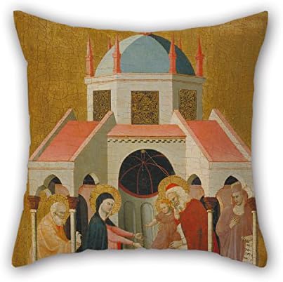 HEMO Christmas Pillow Covers Of Oil Painting Master Of The Cini Madonna - Presentation Of Jesus At The Temple For Adults Office Lounge Gril Friend Home Car Seat 16 X 16 Inches / 40 By 40 Cm(2 Sides)