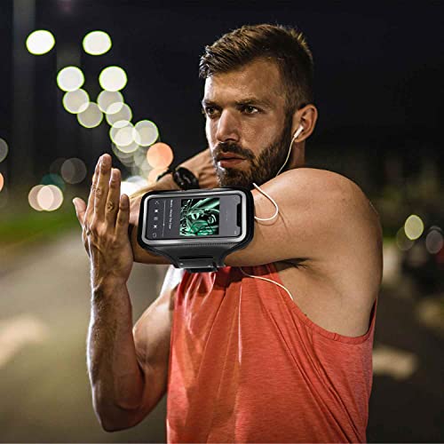 ONEFLOW Brazalete deportivo para teléfono móvil compatible con ZTE Blade A5 2019, brazalete de fitness, pulsera deportiva para correr al aire libre, funda para teléfono móvil, color negro