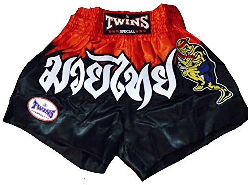 TWINS SPECIAL MUAY THAI KICKBOXING SHORTS - TWS-T22 - BLACK/RED