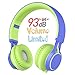 Kids Headphones, HD30 Volume Limiting Over Ear Kids Headset with Microphone for Boys Girls and iPad Tablets Computer Laptops Android Smartphone (Blue/Green)