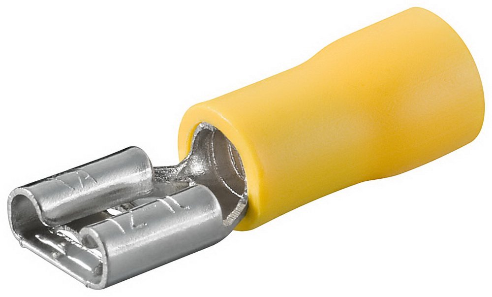 Fixpoint 17055 Blade Receptacle, Connection Size 6.4 mm x 0.8 mm, 24 A, Yellow (Pack of 100)