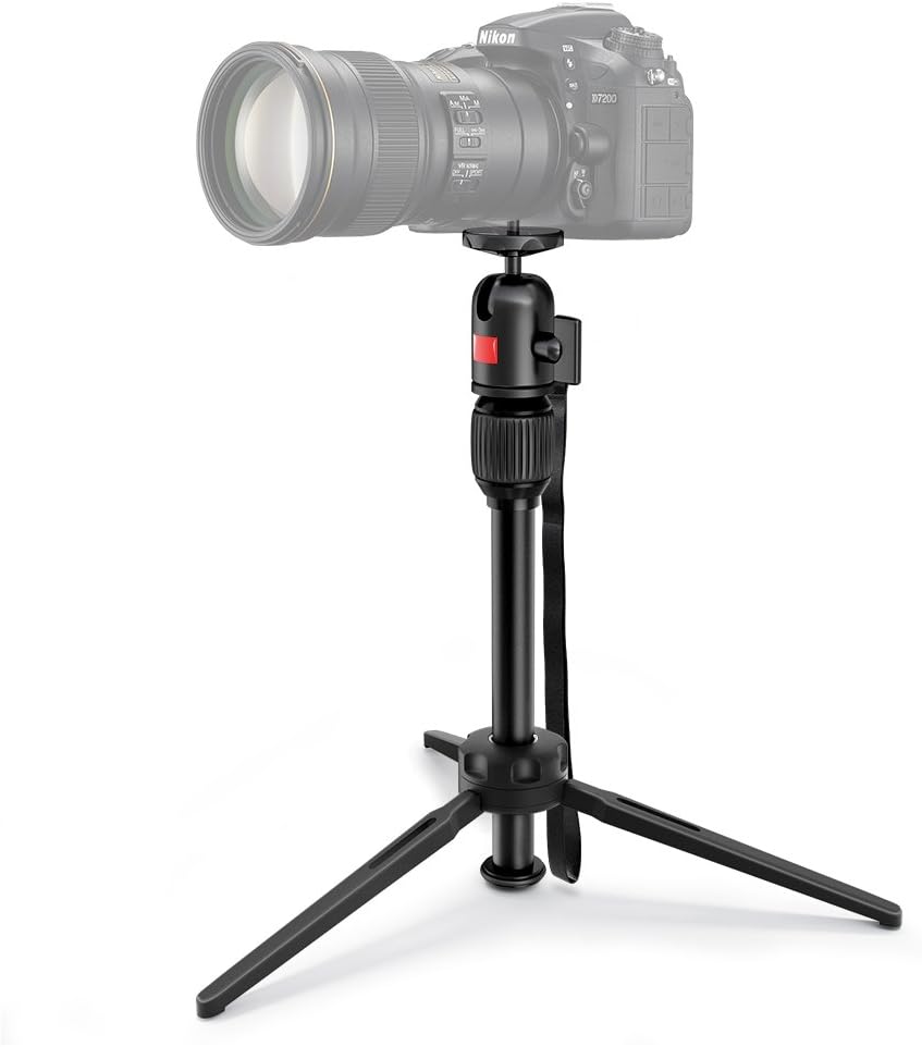 Mini Tripod Stand, Adjustable Tabletop Tripod With Swivel Ball for Phone, Gopro, DSLR Camera, Portable Aluminum Alloy Portable Stand for Pico Projector, Pocket Projector