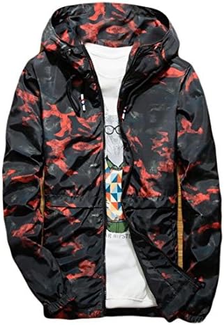 omniscient Men's Camouflage Outdoor Soft Shell Hooded Tactical Jacket Red M
