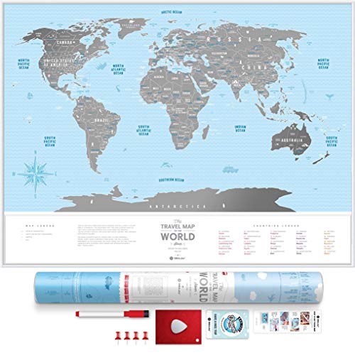 Take Scratches Off Glasses - Deluxe Scratch Off World Map -