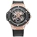 MEGIR Men's Chronograph Army Sports Quartz Wrist Watches Leather 24 Hours Stop Watch Man 2035 Rose Gold
