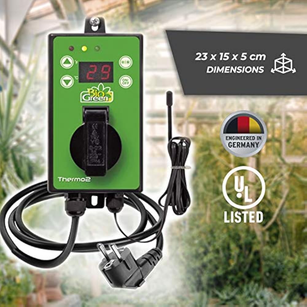 BioGreen TER2/US Thermo Digital Greenhouse Thermostat Summer/Winter