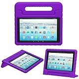MoKo Case for All-New Amazon Fire HD 10 Tablet (7th Generation, 2017 Release) - Kids Shock Proof Convertible Handle Light Weight Super Protective Stand Cover Case for Fire HD 10.1 Inch Tablet, PURPLE
