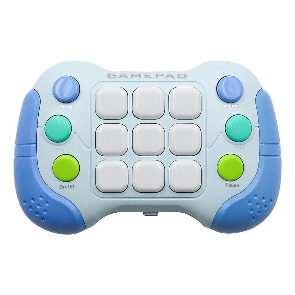 Sarini Fast Push Game Console Handle Flashing Handheld Game Electronic Brain Memory Game Quick Push Buttons Gamepad