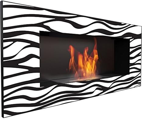 Biochimenea Chimenea de bioetanol Delta2 Zebra con cristal 900 mm x 400