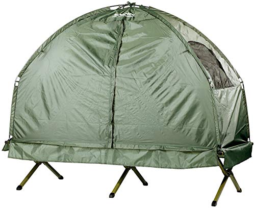 Semptec Urban Survival Technology Feldbettzelt: 2in1-Zelt mit Alu-Feldbett, 1200 mm Wassersäule, 193 x 78 x 160 cm (Liegezelt, Schlafzelt, wasserdichte Taschen) – Bild 4