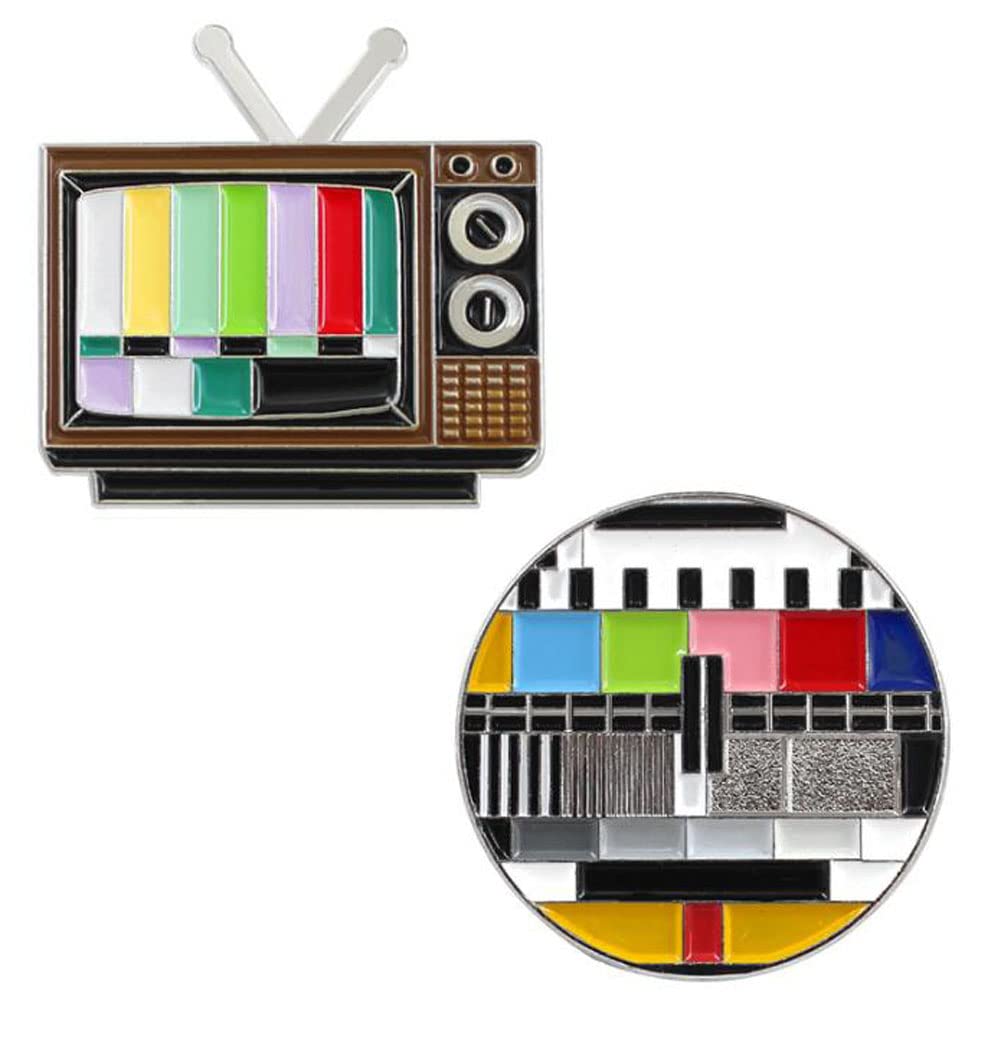 2Pcs Vintage TV Lapel Pin No signal Enamel Pin Badges Colorful Cute Brooches Creative DIY Badge Gift Backpack Clothes Accessories
