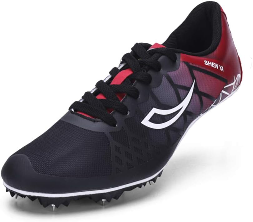YXZNB Women Men Spike Shoes, Boys Girls Track And Field Shoes Light Non-Slip Training Shoes Suitable for Sprint Professional Sports Shoes,Black,45