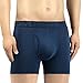 David Archy Men's Breathable Bamboo Rayon Boxer Briefs with Fly in 4 Pack (M, Navy Blue)