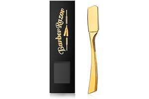 CESTOMEN Professional Barber Razor: Stainless Steel Straight Edge Razor for Barbershop, Salons & Home Use (Gold)