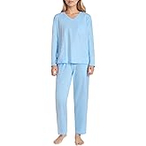 Latuza Women's Petite Cotton Pajama Set Long Sleeve Sleepwear Petite Size