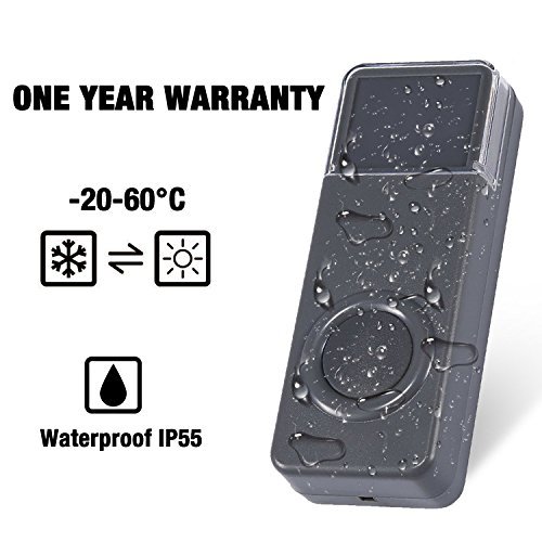 Wirelesss Doorbell Grey, Plug in Waterproof Doorbell Kit, Best Cordless Door Chime With 1000 feet / 300m Range, 52 Chimes, IP65 Waterproof Button, 4-Level Volume & Blue LED Light, Fashion Electric Doorbell Appropriate for Home, Office - Top