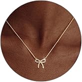 Luxval Diamond Pendant Gold Necklace for Women,Dainty 18k Gold Plated Choker Necklaces Simple Gold Jewelry Gifts for Women Girls