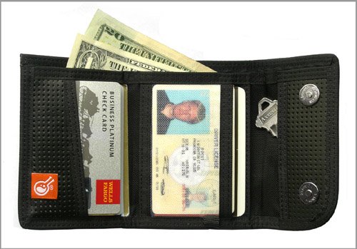 Civilian Rewind Duo Retractable Cable Security Wallet, Black
