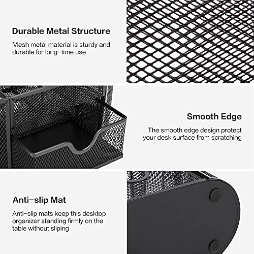 Deli Mesh Desk Organizer Office Desktop Organizer with Drawer, Metal