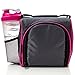 Insulated Meal Prep Bag, Lunch Box with Leakproof Portion Control Container Set, Reusable Ice Pack, Shaker Bottle and Vitamin Pocket for Healthy Meals All Day (Pink)