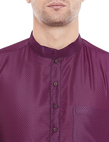 very me men purple colour chevron dupion kurta pyjama set
