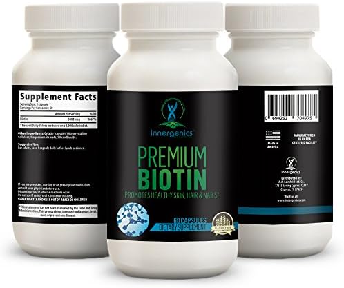 MIRACLE BIOTIN for Hair, Skin &amp; Nails – FOR MEN AND WOMEN – Supports Hair &amp; Beard Growth, Strong Nails, Energy &amp; Weight Loss – CUSTOMERS FALL IN LOVE WITH IT – USA Made – 60 Capsules*