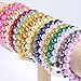 Soleebee 8 pcs Pure Color Round Resin Beads Stretch Bracelet Snap Button Bracelet Fit 18mm Charms (Dark blue/Pink/Red/Orange)