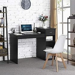 Topeakmart Small White Computer Desk with Drawers