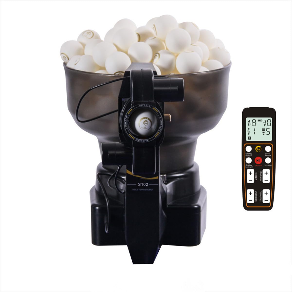 Photo 1 of Suz Table Tennis Robot Ping Pong Ball Machine S102 Wireless Remote Control Automatic Table Tennis Machine for Training with 40mm+ Table Tennis Balls