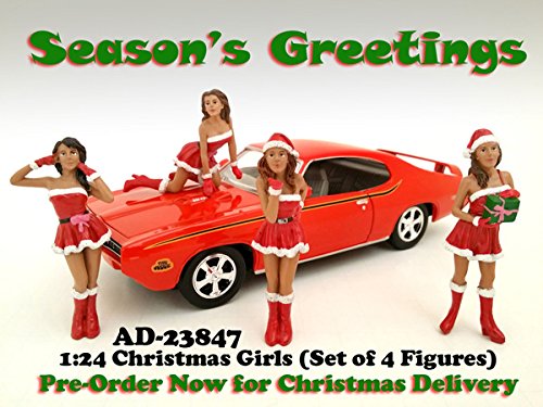 Christmas Girls 4 pieces Figure Set for 1:24 Scale Diecast Model Cars by American Diorama 23847