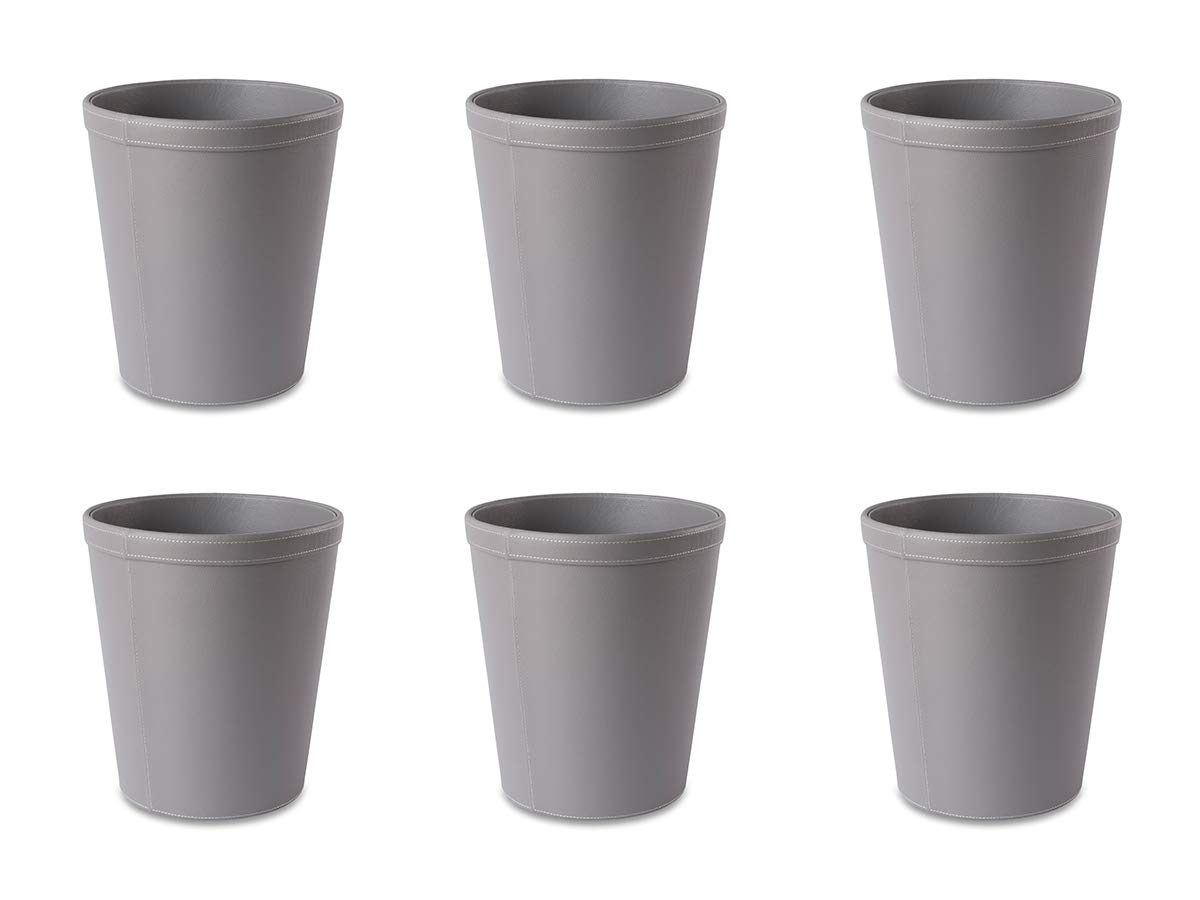 OSCO Faux Leather Waste Bin - Grey - Pack of 6