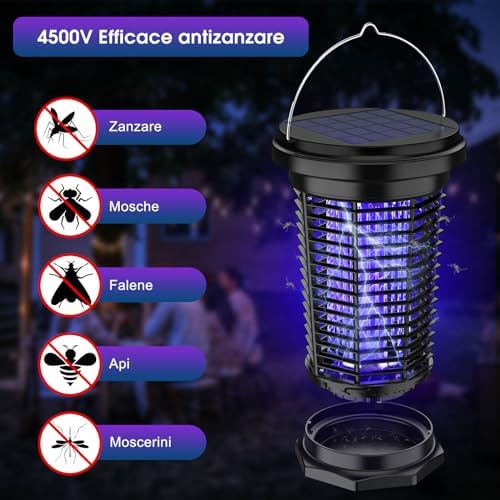 Lampada Antizanzara Solare 4500V da Appendere