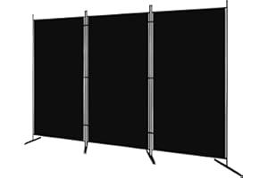 TIXANF Room Divider 3-Panel Folding Portable Office Walls Divider, Folding Privacy Screens Reduce Ambient Noise in Workspace, Classroom and Healthcare Facilities - 102 W X 16" D x 70" H (Black)