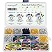500Pcs Assorted Safety Pins, 7 Sizes Durable Metal Safety Pins 19mm - 54mm for Home Office Use DIY Art Craft Sewing Jewelry Making with Storage Box (500Pcs)
