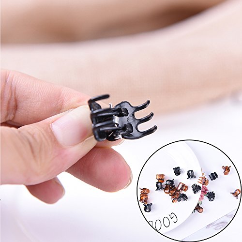 LONG7INES 48 Pcs Stylish Mini Hair Claw Clips for Girls and Women, Black and Brown (black)