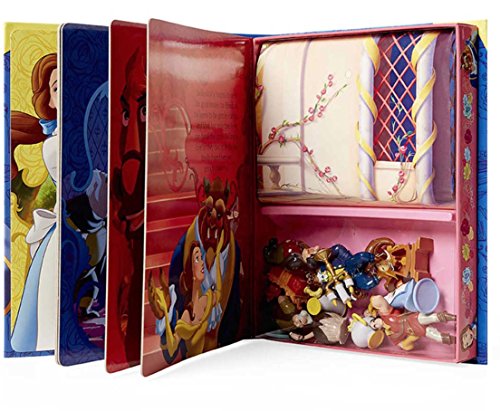 Disney Beauty And The Beast Action Figures Playset Toys and Story Book With 8 Temporary Tattoos Set