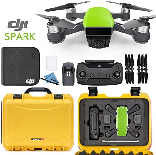 DJI Spark Fly More Combo - Meadow Green + Custom Yellow Nanuk Waterproof Travel Case