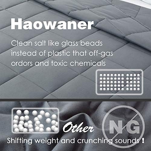 Haowaner Cooling Cotton 20lbs Weighted Blanket with Thin Breathable