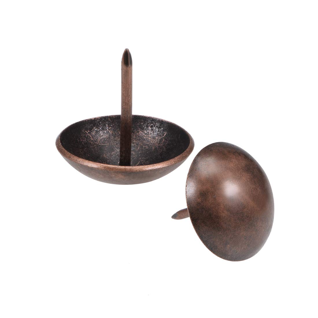 sourcing map Upholstery Nails Tacks 25mm Head Dia Retro Round Thumb Push Pins Copper Tone for Furniture Sofa Headboards, 20 Pcs