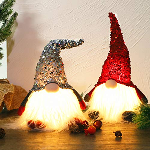 Juegoal - Gnomo de Navidad iluminado de 12 pulgadas, sombrero de