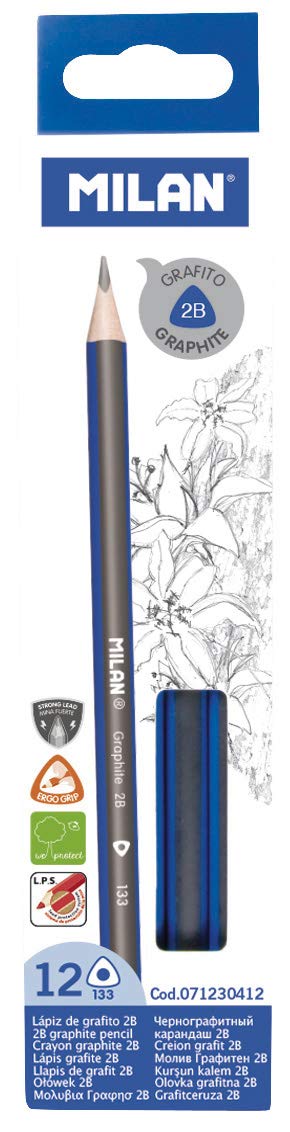 Milan Caja 12 lápices de grafito triangulares 2B