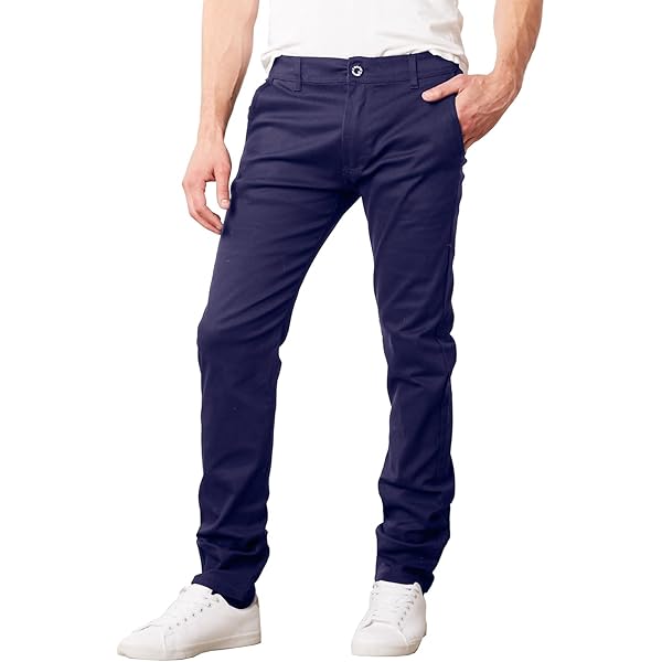 Men's Flex Stretch Slim Fit Chino Pants, Classic Rayon Blend