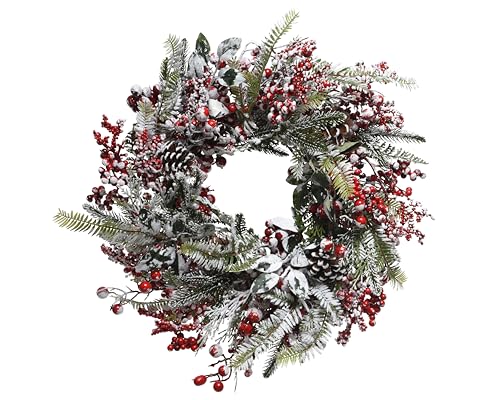 Kaemingk Kerstkrans krans rode BES l14b60h60 cm groen