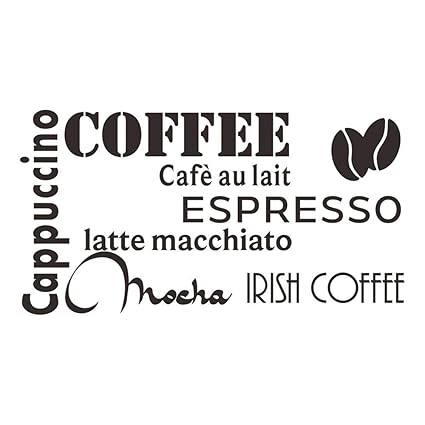 Decalmile Coffee Wall Stickers Quotes Cappuccino Espresso Mocha