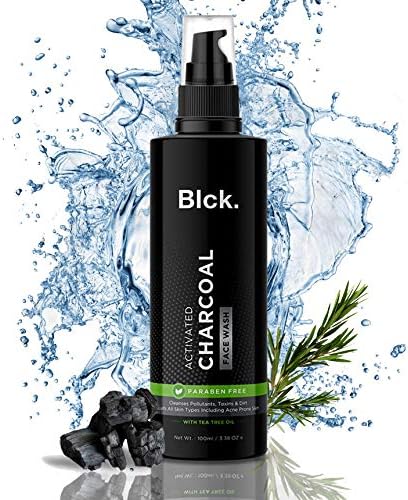 BLCK Activated Charcoal Face Wash with Tea Tree Oil for Pimple/acne Control and Clear Glowing Skin