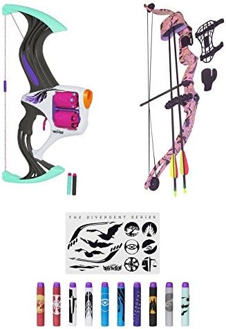 Nerf Rebelle Flipside Bow, Nerf Rebelle The Divergent Series Allegiant Refill Pack and SA Sports Majestic Recurve Compound Youth Bow Set, Toys For Girls, Nerf Bow, Bow Arrow Toy, Nerf Divergent